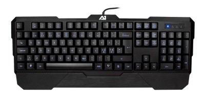 Attitude One Sturmovik Gaming Keyboard, 7-färgs LED, USB, nordiskt - Svart