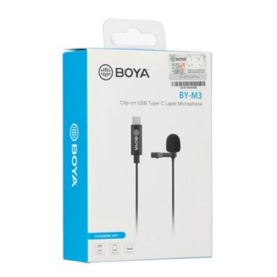 BOYA BY-M3 Lavalier Clip-On-myggmikrofon, USB-C, 6m kabel#5