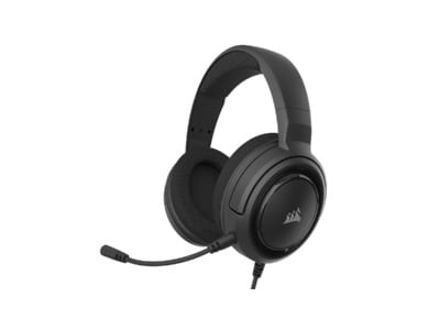 Corsair HS35 Gaming Headset, volymkontroll, löstagbar mikrofon, 3,5mm - Carbon