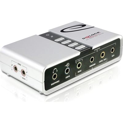 DeLOCK USB 2.0 ljudkort, 7.1, 3,5mm, S/PDIF, ADC/DAC