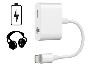 SiGN Lightning till 3.5mm Adapter för Ljud & Laddning, 12W, 10cm - Vit#5