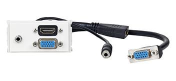 Vivolink Outlet Panel HDMI + VGA + 3,5mm - Vit