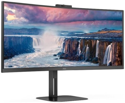 34" AOC CU34V5CW, Curved VA 3440x1440, 1 ms, 100Hz FreeSync, 1500R, höjdjusterbar, HDMI/DP/USB-C 65W, högtalare, USB 3.2-hubb, webbkamera#2