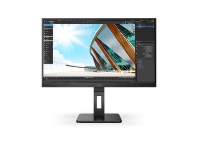 27" AOC Q27P2Q, IPS 2560x1440, 4 ms, 75Hz, höjdjusterbar, pivot, VGA/HDMI/DP, högtalare, USB 3.2-hubb