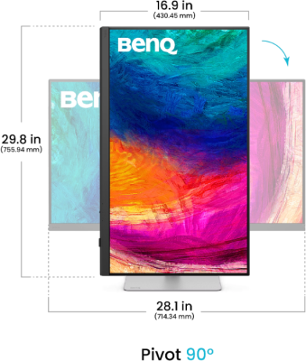 31.5" BenQ PD3226G, IPS 4K/3840x2160, 1 ms, 144Hz FreeSync Premium, HDR10, höjdjusterbar, pivot, HDMI/DP/2xTB4/USB-C 90W, USB 3.2-hubb, högtalare, KVM-switch#4