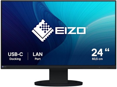 23.8" Eizo FlexScan EV2490, IPS 1920x1080, 5 ms, höjdjusterbar, pivot, HDMI/DP/USB-C 70W, LAN, högtalare, USB 3.2-hubb