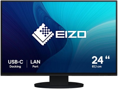 23.8" Eizo FlexScan EV2495, IPS 1920x1200, 5 ms, höjdjusterbar, pivot, HDMI/DP/USB-C 70W, LAN, högtalare, USB 3.2-hubb