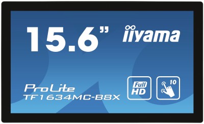 15.6" Iiyama ProLite TF1634MC-B8X, IPS 1920x1080 Multi-Touch, 25 ms, VGA/HDMI/DP