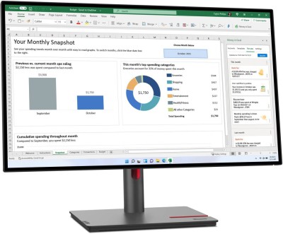 27" Lenovo ThinkVision P27h-30, IPS 2560x1440, 4 ms, höjdjusterbar, pivot, HDMI/2xDP/USB-C 100W, LAN, USB 3.2-hubb#2