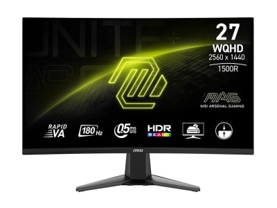 27" MSI MAG 27CQ6F, Curved VA 2560x1440, 0,5 ms, 180Hz FreeSync, 1500R, 2xHDMI/DP#1