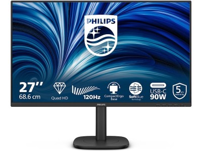 27" Philips 27B2U3601, IPS 2560x1440, 4 ms, 120Hz, höjdjusterbar, pivot, HDMI/DP/USB-C 90W, högtalare, LAN, USB 3.2-hubb, 5 års garanti#1