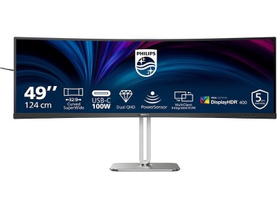 48.8" Philips 49B2U5900C, Curved VA 5120x1440, 4 ms, 75Hz, HDR400, 1500R, höjdjusterbar, 2xHDMI/DP/USB-C 100W, högtalare, USB 3.2-hubb, 5 års garanti#3