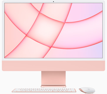 Apple iMac 24" med Retina 4.5K-skärm, Apple M1 8-Core CPU 8-Core GPU, 8 GB, 256 GB SSD - Rosa