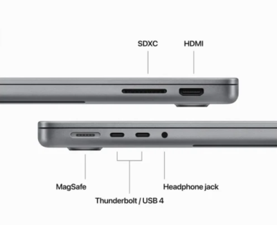 Apple MacBook Pro 14 tum, M3 8-Core CPU 10-Core GPU, 8 GB minne, 1 TB SSD - Rymdgrå#4