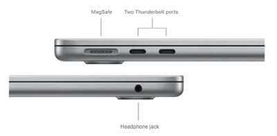 Apple MacBook Air 15.3 tum, Apple M3 8-core CPU 10-core GPU, 8 GB, 1 TB SSD - Rymdgrå#4