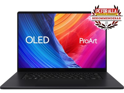 Asus ProArt P16, 16" 2.8K OLED touch, AMD Ryzen AI 9 HX 370, 64 GB, 2 TB PCIe SSD, GeForce RTX5070, WiFi 7, bakbelyst tangentbord, Win11 Pro, 2 års garanti