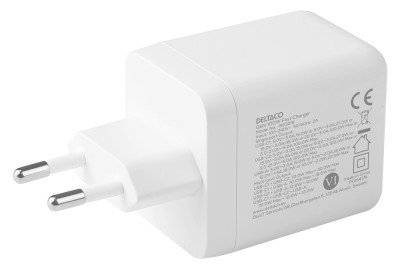 AC-adapter Deltaco USB GaN Wall Charger 100W, 2xUSB-C / 1xUSB-A#3