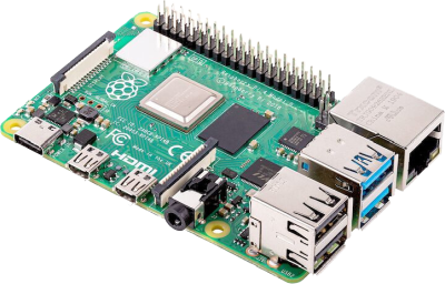 Raspberry Pi 4 Model B, 4 GB RAM, USB-C, dual Micro HDMI