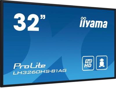 32" iiyama, VA 1920x1080, LAN/WiFi, högtalare, Android, iiSignage2, 24/7-drift, inkl. väggfäste