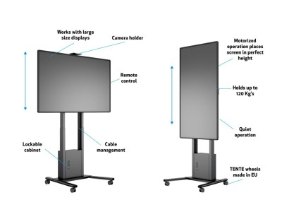 Golvstativ Multibrackets M Motorized Floorstand 42"-100", med skåp och kamerahylla#6
