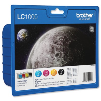 Brother LC1000 Value Pack, 4 st patroner (svart+cyan+magenta+gul)