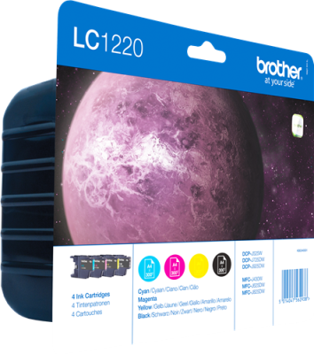 Brother LC1220 Value Pack, 4 st patroner (svart+cyan+magenta+gul)