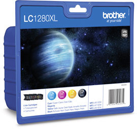 Brother LC1280XL Value Pack, 4 st patroner (svart+cyan+magenta+gul)