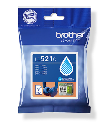 Brother LC521C, Cyan, 500 sidor