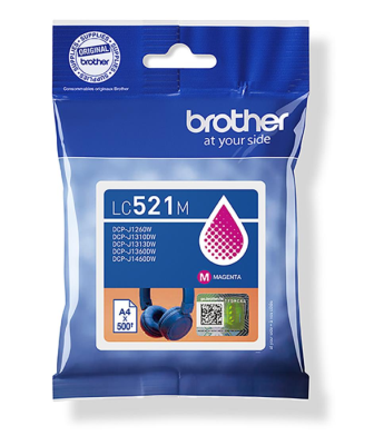 Brother LC521M, Magenta, 500 sidor