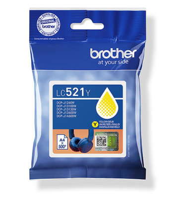 Brother LC521Y, Gul, 500 sidor
