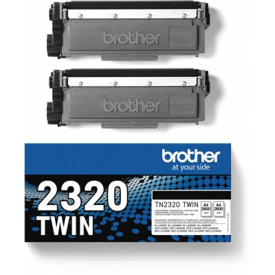 Brother TN-2320 TWIN, 2600 sidor, Svart, 2-pack