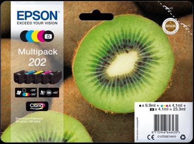 Epson 202 Multipack 5-färg (svart/gul/cyan/magenta/foto-svart)