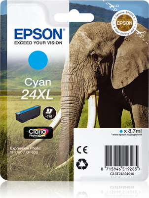 Epson 24XL Cyan, 740 sidor