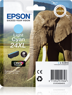 Epson 24XL Ljus Cyan, 740 sidor