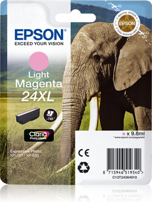 Epson 24XL Ljus Magenta, 740 sidor