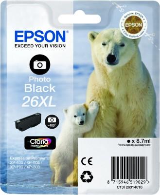 Epson 26XL Claria Premium Ink, Foto-Svart, 400 sidor