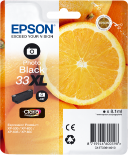 Epson 33XL Foto Svart, 8,1 ml