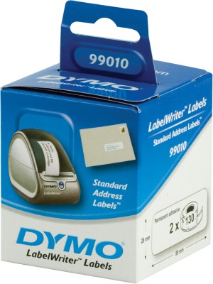 Esselte Etiketter Adress Vit 89x28mm (permanent), 2x130 etiketter till Dymo Labelwriter 310,320,330 Turbo, EL 40, EL 60, Turbo