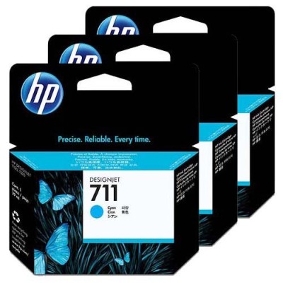 HP nr 711 Cyan (CZ130A), 29 ml, DesignJet T120/T520, 3-pack