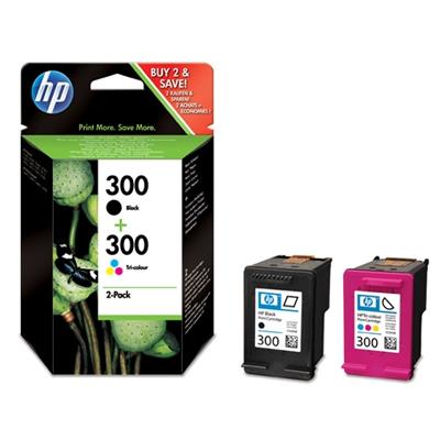 HP 300 Combo Pack, 2 st bläckpatroner svart+3-färg, 200/165 sidor