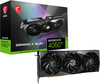 MSI GeForce RTX 4060 Ti GAMING X SLIM 8 GB GDDR6, HDMI/3xDP, RGB Mystic Light