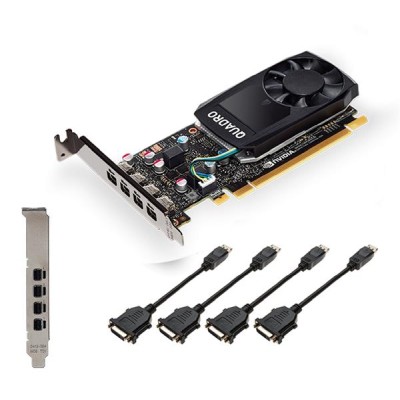 PNY Quadro P1000, 4 GB GDDR5, Low Profile, 4xminiDP inkl. adaptrar miniDP-->DP