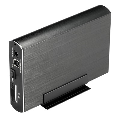 Externt kabinett 3.5" SATA till USB 3.2, Deltaco, aluminium, inkl. strömadapter