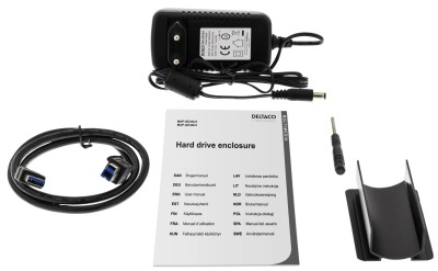 Externt kabinett 3.5" SATA till USB 3.2, Deltaco, aluminium, inkl. strömadapter#3