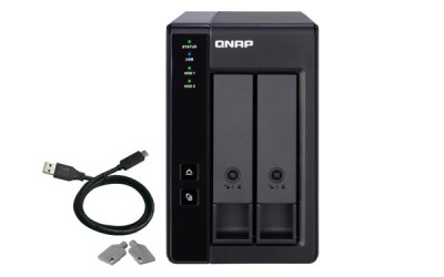 QNAP TR-002 Direct Attached Storage med RAID, 2x3.5" SATA HDD/SSD, USB-C 3.2 Gen.2