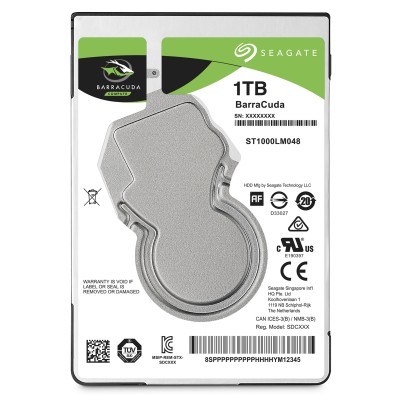 1 TB Seagate Barracuda, 5400 rpm, SATA3, 128 MB cache, 7mm