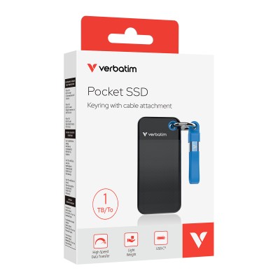 1 TB Verbatim Pocket SSD, USB 3.2 Gen2 - Svart/Blå#2