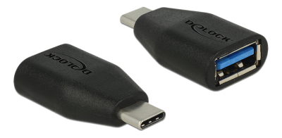 Adapter USB-C hane till USB-A hona, 10 Gbps, DeLOCK - Svart