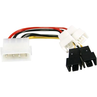 Adapterkabel för fläktar, från 4-pin molex till 4x3-pin