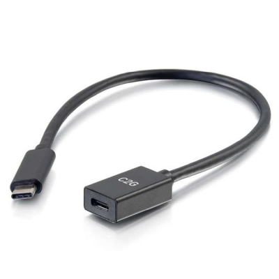 C2G USB Extension Cable | USB-C (Ha) - (Ho) USB-C | 3.1 Gen 1 | 0,9m | Svart